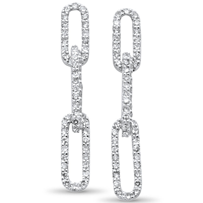 DIAMOND CLOSEOUT! .51ct G SI 14KT White Gold Diamond Paper Clip Style Dangling Earrings
