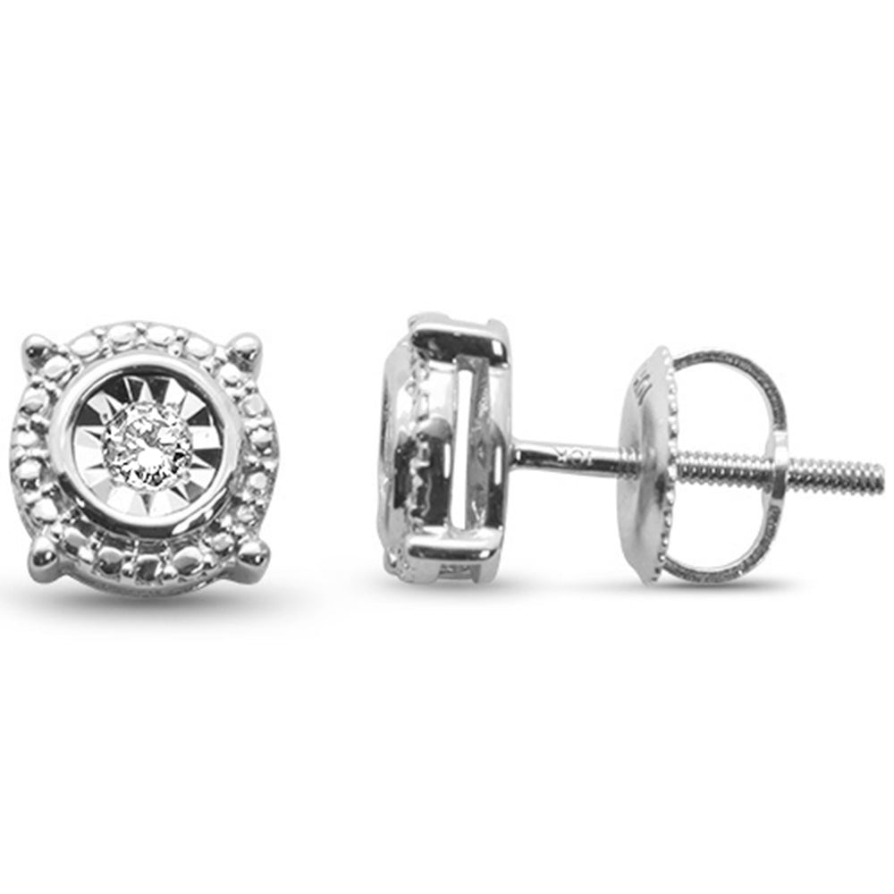 DIAMOND CLOSEOUT! .10ct G SI 10K White Gold Round Diamond Stud Earrings