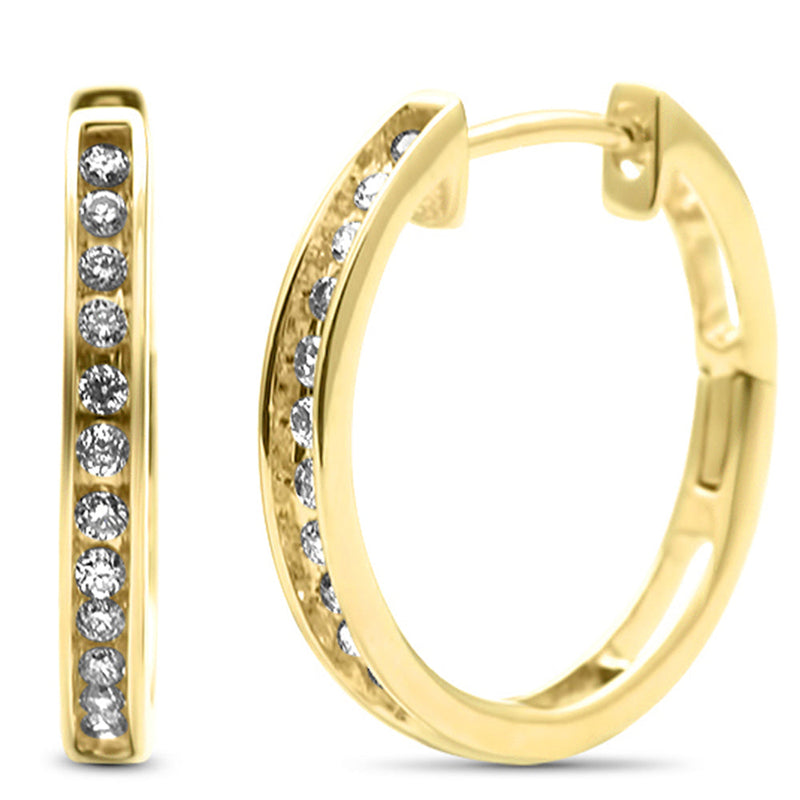 DIAMOND CLOSEOUT! .26ct G SI 10K Yellow Gold Diamond Diamond Hoop Earrings