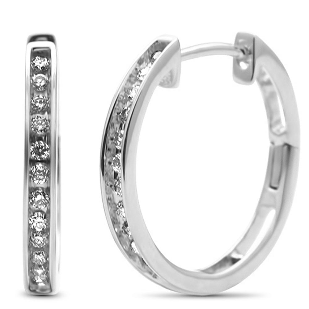 DIAMOND CLOSEOUT! .26ct G SI 10K White Gold Diamond Diamond Hoop Earrings