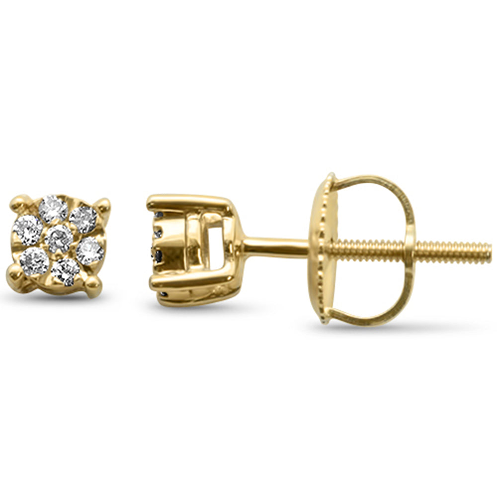 DIAMOND CLOSEOUT! .12ct G SI 10K Yellow Gold Diamond Fashion Earrings