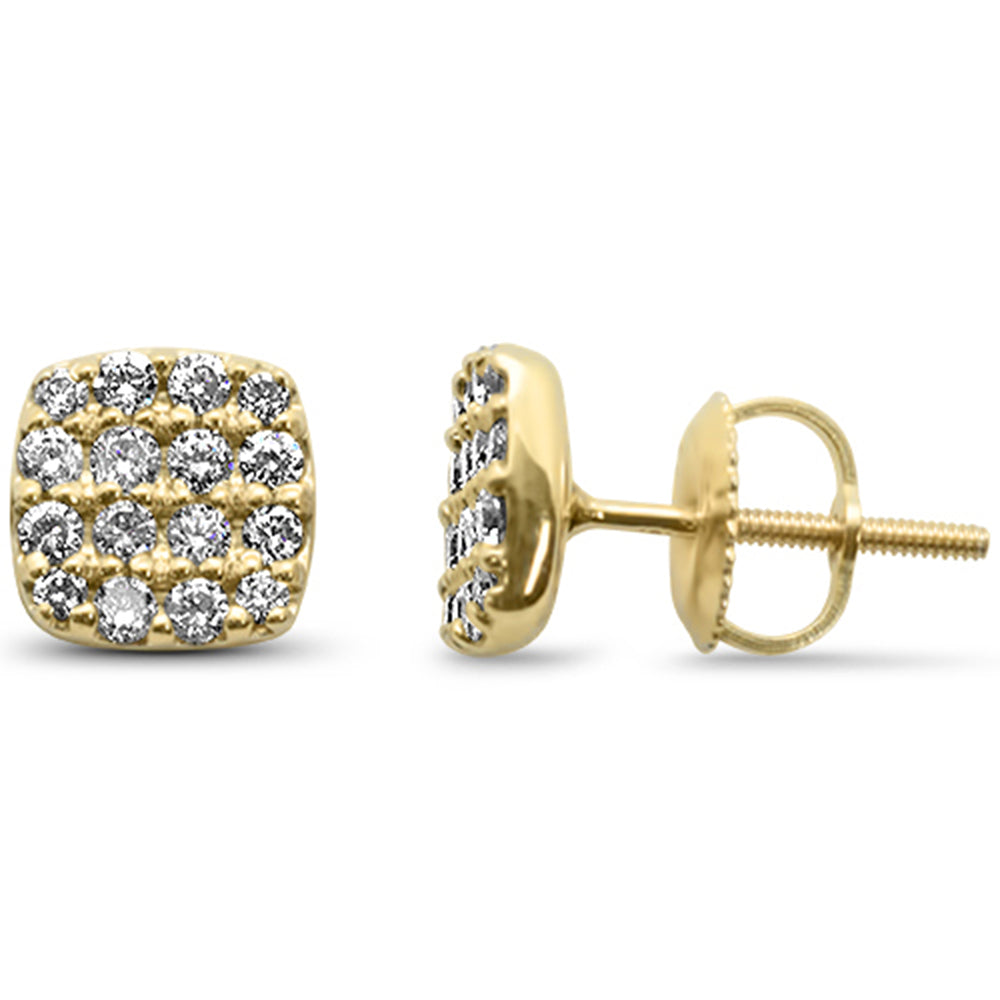 DIAMOND CLOSEOUT! .47ct G SI 10K Yellow Gold Diamond Square Stud Earrings