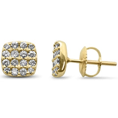 DIAMOND CLOSEOUT! .47ct G SI 10K Yellow Gold Diamond Square Stud Earrings