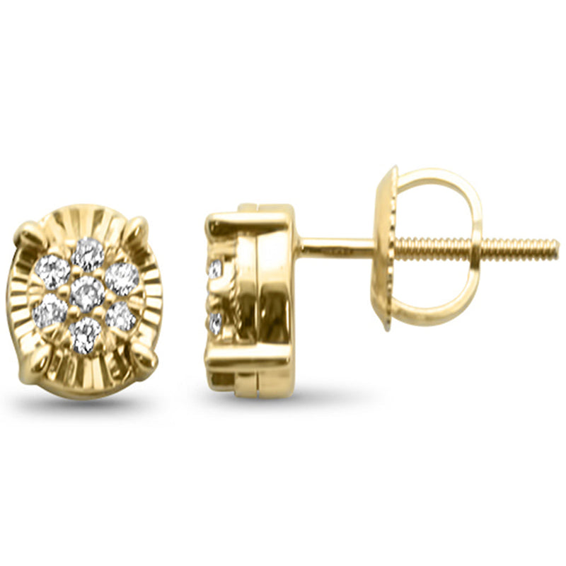 DIAMOND CLOSEOUT! .15ct G SI 10K Yellow Gold Diamond Oval Shaped Stud Earrings
