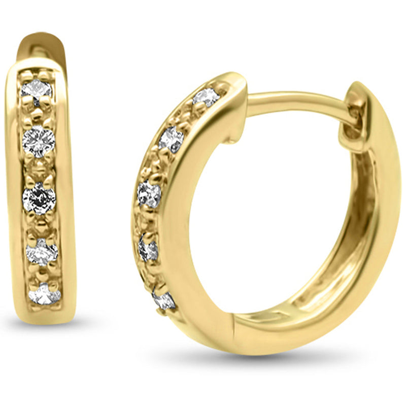 DIAMOND CLOSEOUT! .11ct G SI 10K Yellow Gold Diamond Diamond Hoop Earrings