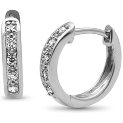 DIAMOND CLOSEOUT! .10ct G SI 10K White Gold Diamond Diamond Hoop Earrings
