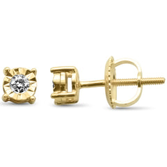 DIAMOND CLOSEOUT! .10ct G SI 10K Yellow Gold Round Diamond Fashion Earrings