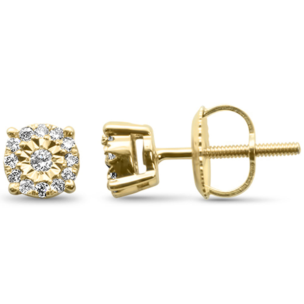 DIAMOND CLOSEOUT! .13ct G SI 10K Yellow Gold Diamond Fashion Earrings