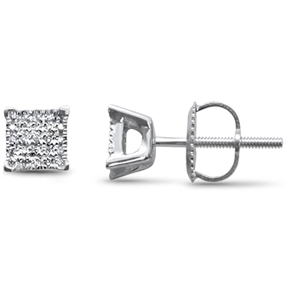 DIAMOND CLOSEOUT! .07ct G SI 10K White Gold Diamond Fine Stud Earrings