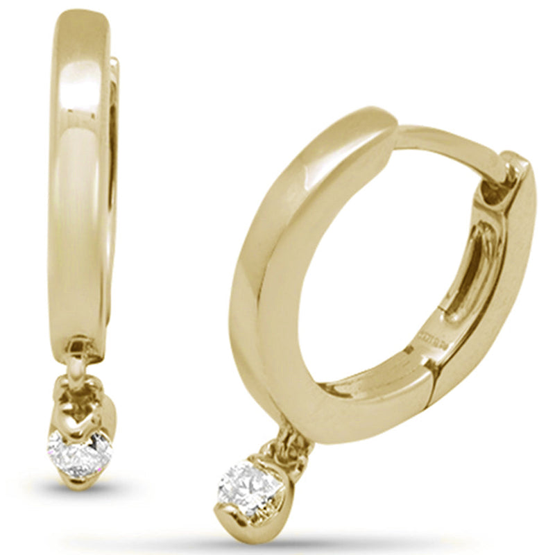 SPECIAL! .08ct G SI 10K Yellow Gold Diamond Dangling Hoop Earrings