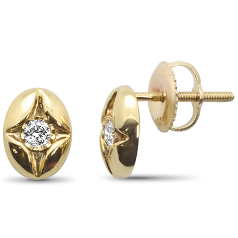 DIAMOND CLOSEOUT! .11ct G SI 10K Yellow Gold Diamond Oval shaped Stud Earrings