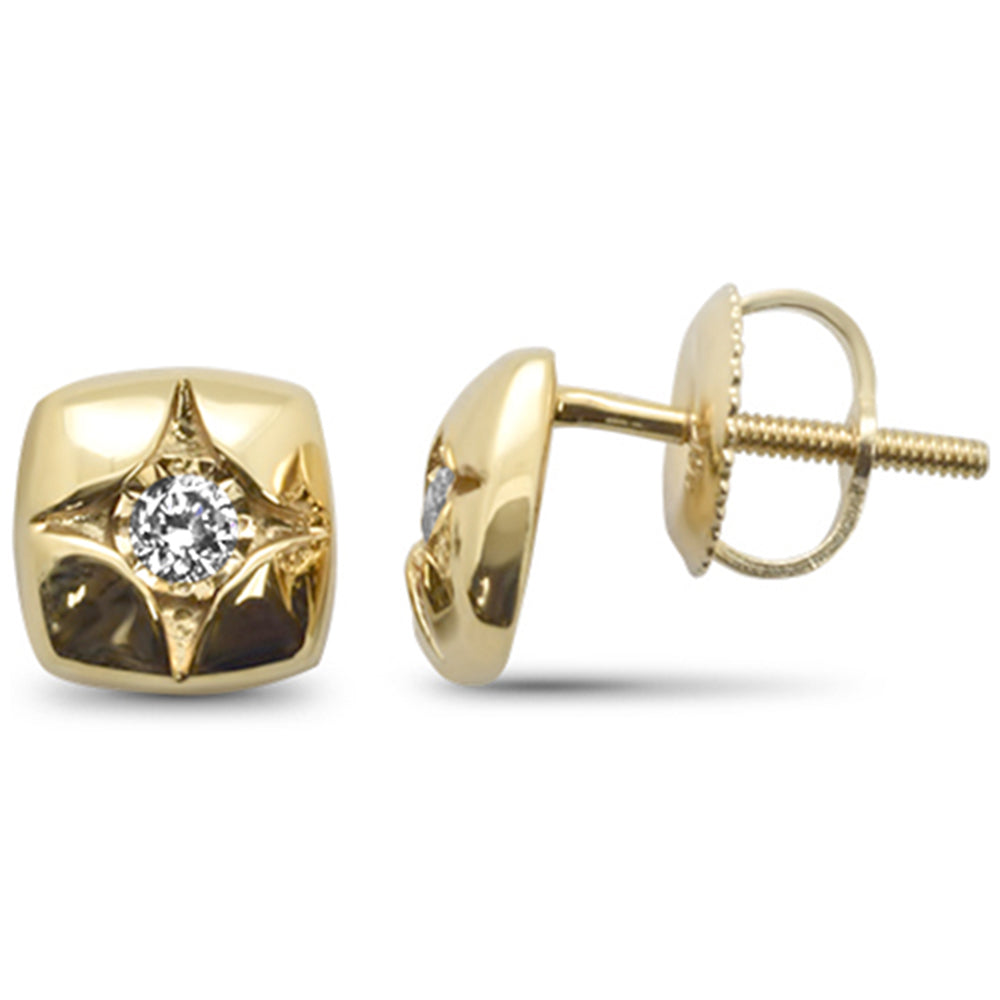 DIAMOND CLOSEOUT! .11ct G SI 10K Yellow Gold Diamond Fine Trendy Earrings