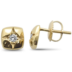 DIAMOND CLOSEOUT! .11ct G SI 10K Yellow Gold Diamond Fine Trendy Earrings
