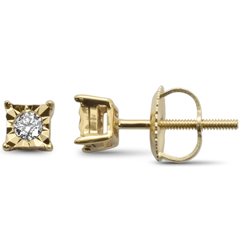 DIAMOND CLOSEOUT! .10ct G SI 10K Yellow Gold Diamond Fine Trendy Earrings