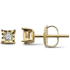 DIAMOND CLOSEOUT! .10ct G SI 10K Yellow Gold Diamond Fine Trendy Earrings