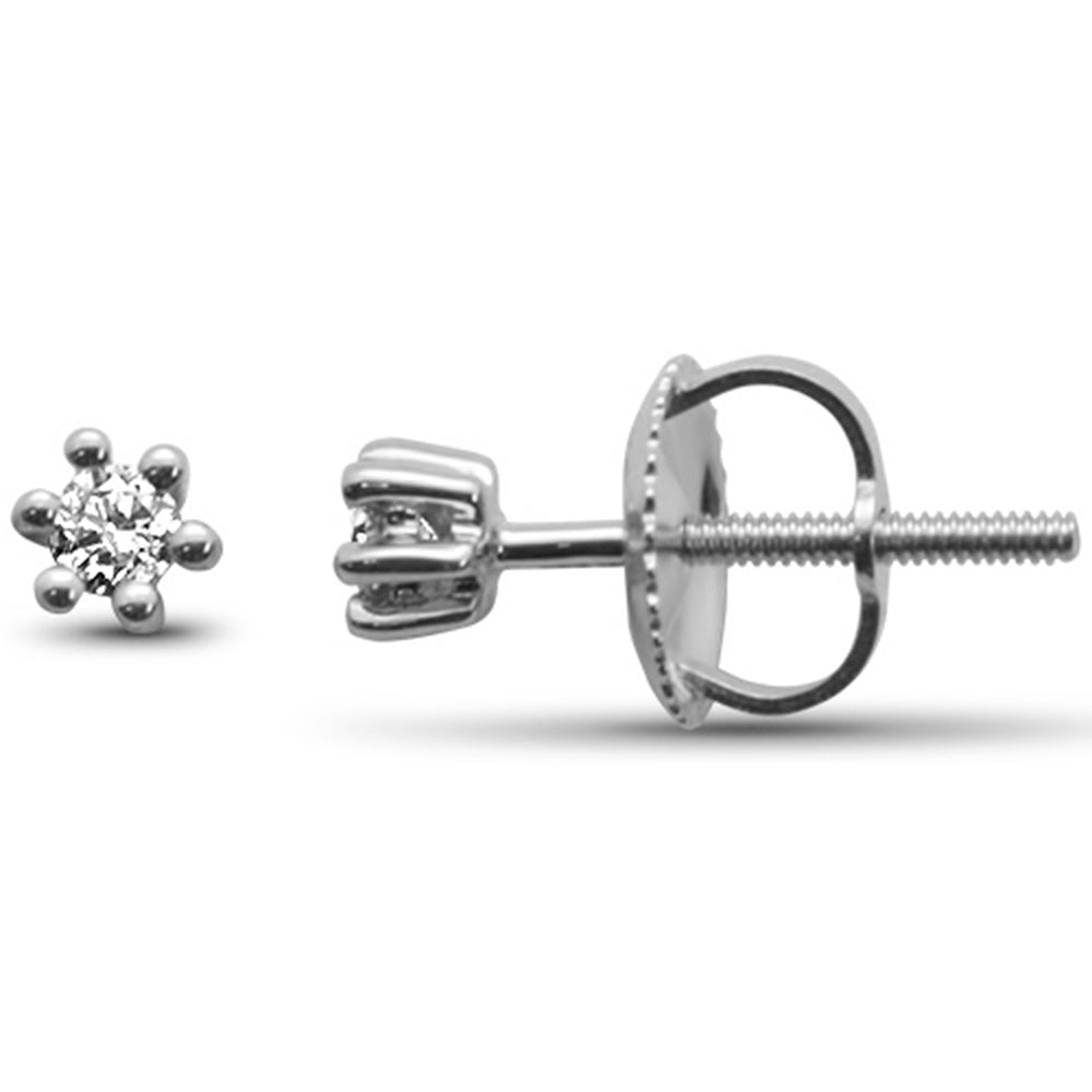 DIAMOND CLOSEOUT! .09ct G SI 10K White Gold Diamond Stud Earrings