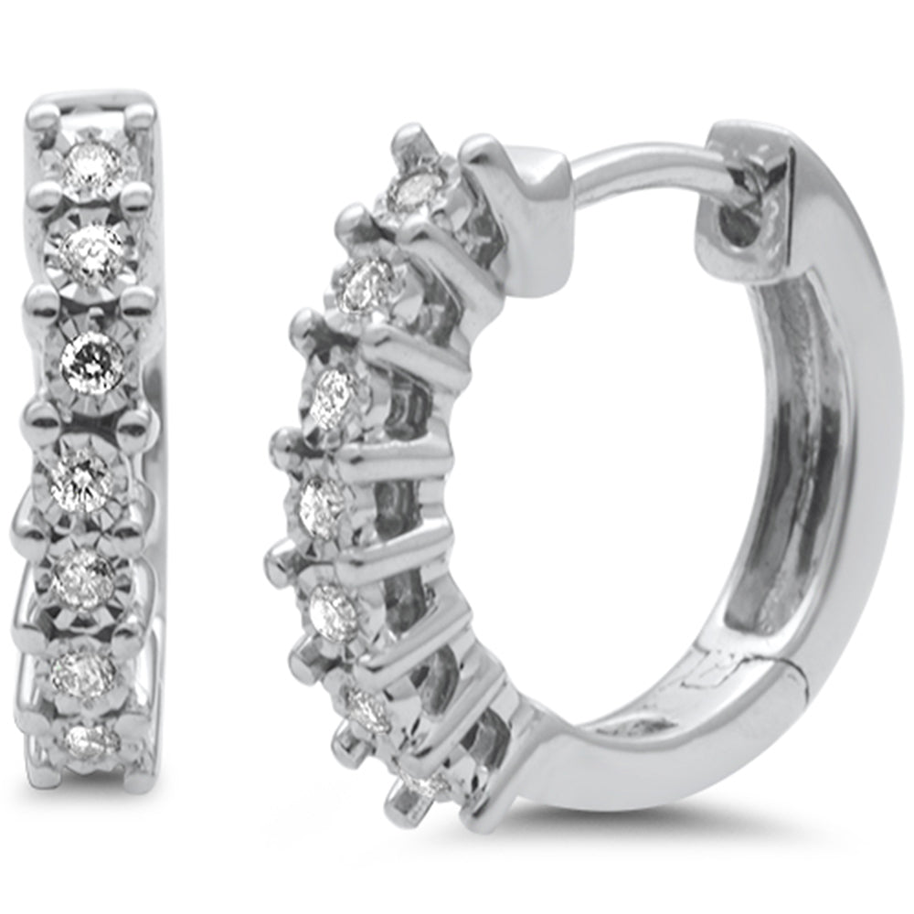SPECIAL! .10ct G SI 10K White Gold Diamond Hoop Earrings