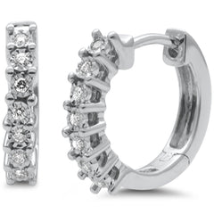 SPECIAL! .10ct G SI 10K White Gold Diamond Hoop Earrings