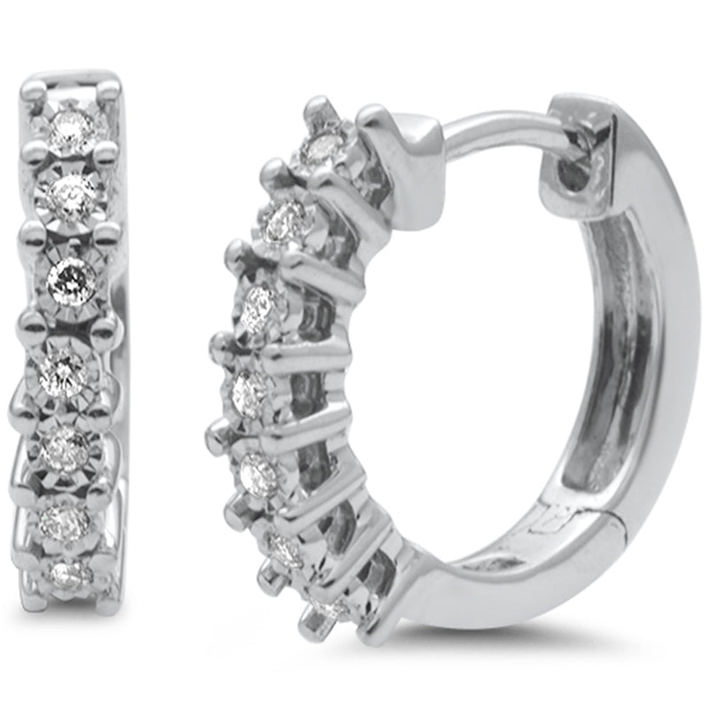 SPECIAL! .10ct G SI 10K White Gold Diamond Hoop Earrings