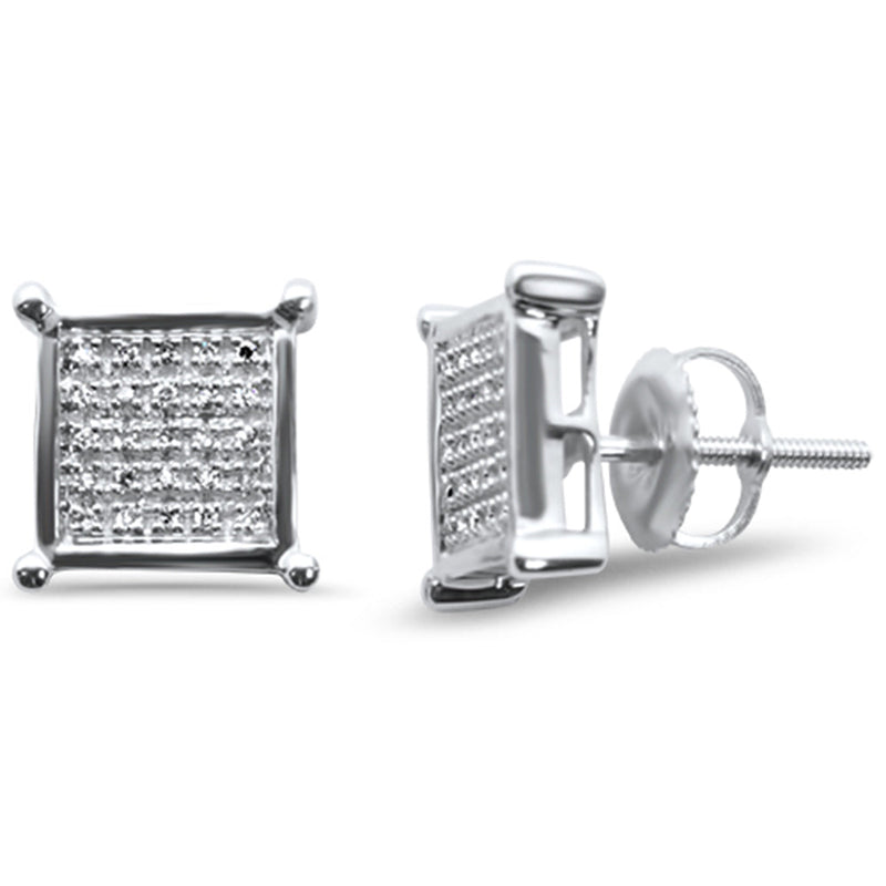 DIAMOND CLOSEOUT!  .10ct G SI 10K White Gold Diamond Fashion Earrings