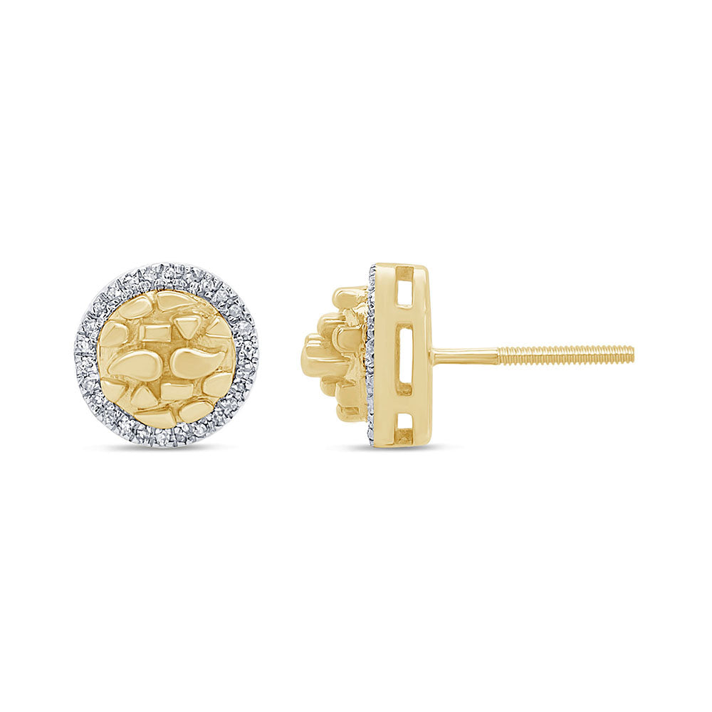 DIAMOND CLOSEOUT! .08ct G SI 10K Yellow Gold Diamond Round Fashion Earrings