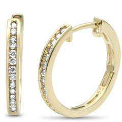 DIAMOND CLOSEOUT! .20ct G SI 10K Yellow Gold Diamond Hoop Earrings