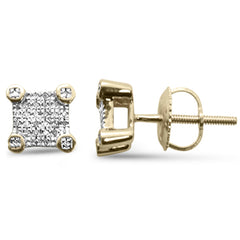 .09ct G SI 10K Yellow Gold Diamond Fashion Earrings