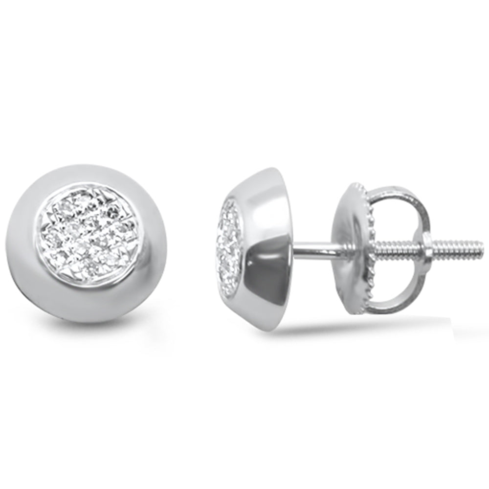 DIAMOND CLOSEOUT! .07ct G SI 10K White Gold Diamond Round Shaped Fashion Earrings
