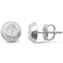 DIAMOND CLOSEOUT! .07ct G SI 10K White Gold Diamond Round Shaped Fashion Earrings