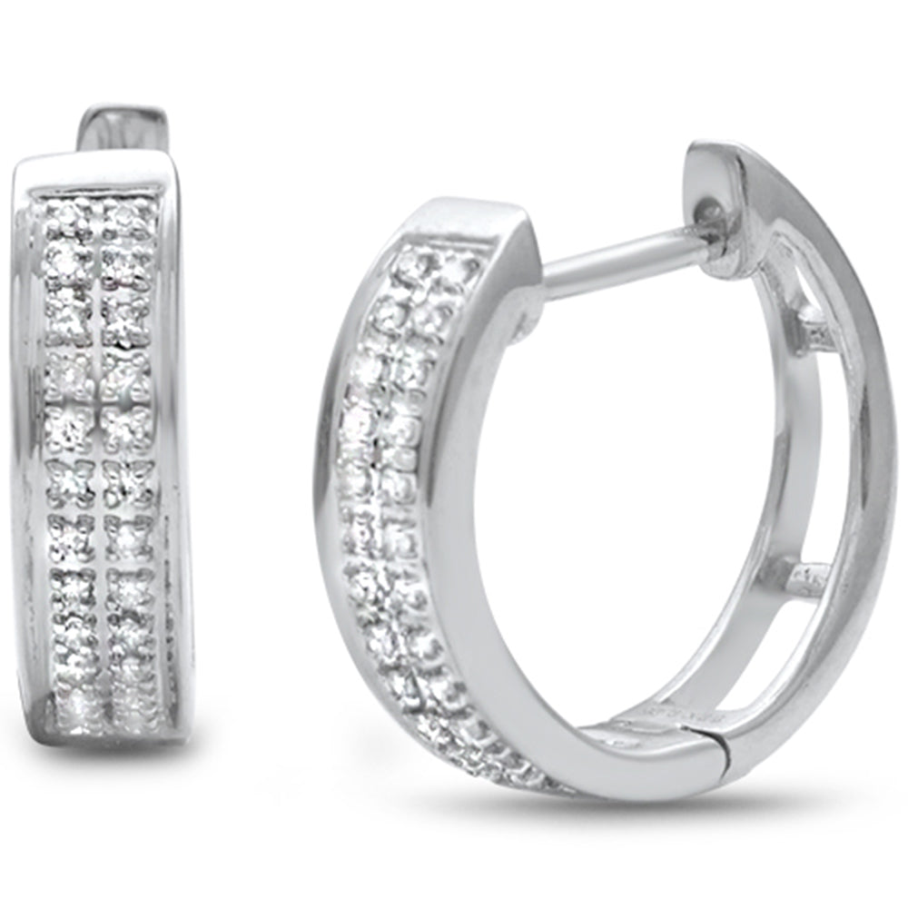 DIAMOND CLOSEOUT! .10ct G SI 10K White Gold Diamond Hoop Earrings