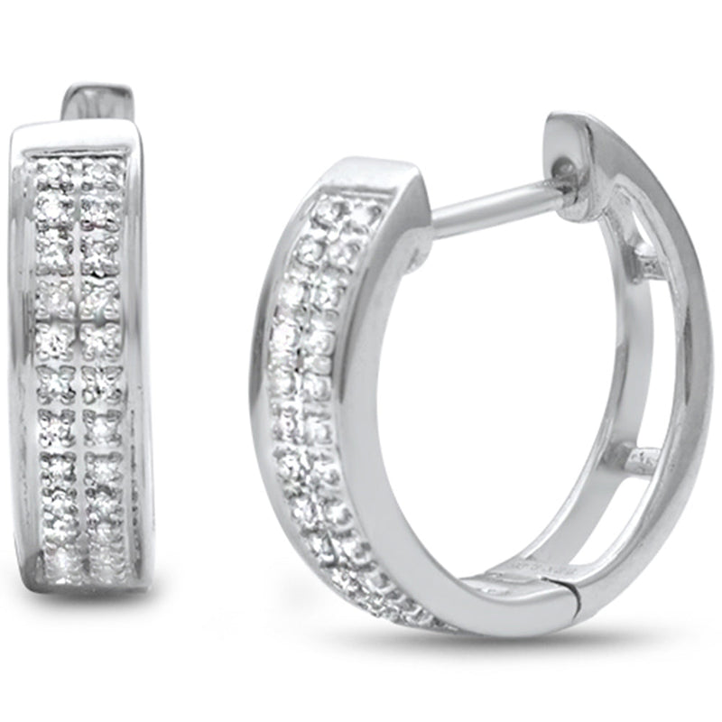 DIAMOND CLOSEOUT! .10ct G SI 10K White Gold Diamond Hoop Earrings