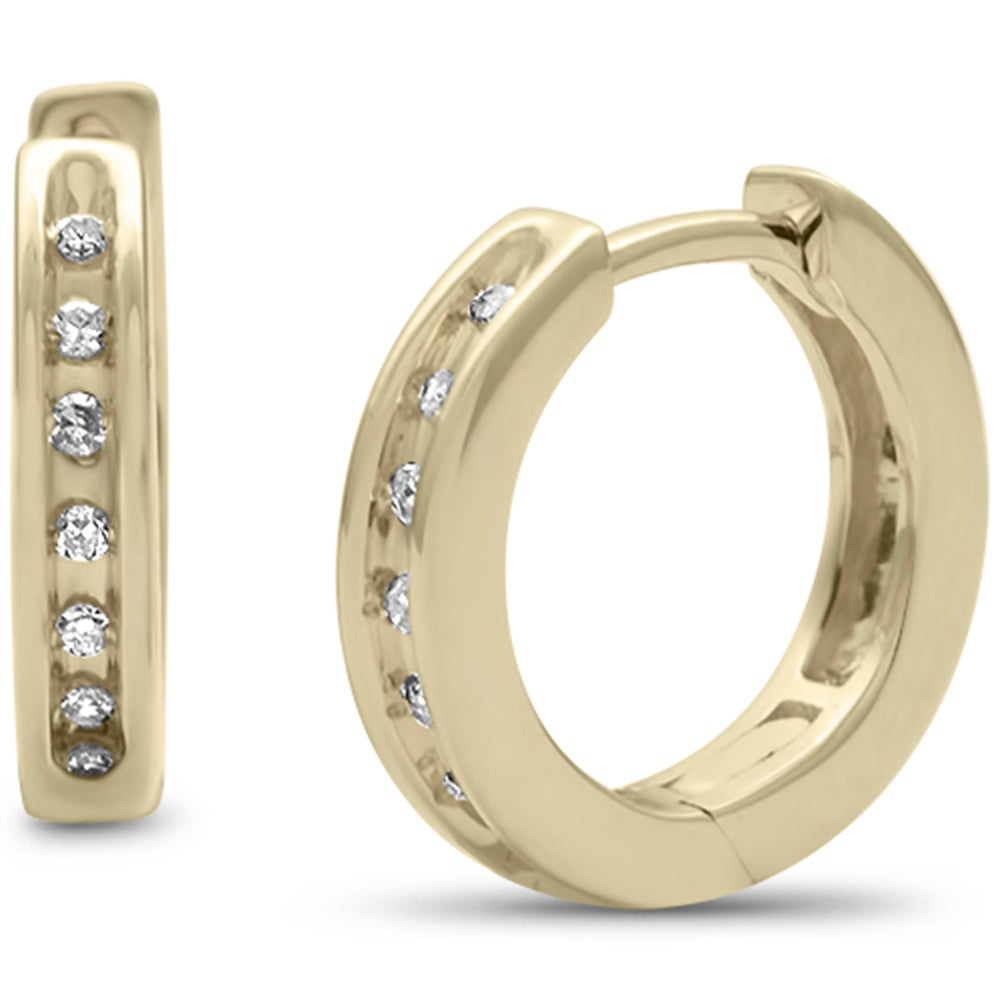 DIAMOND CLOSEOUT! .10ct G SI 10K Yellow Gold Diamond Hoop Earrings