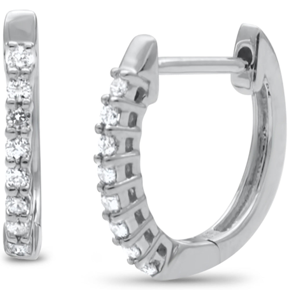 DIAMOND CLOSEOUT! .15ct G SI 10K White Gold Diamond Hoop Earrings