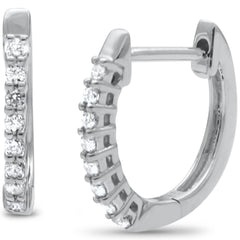 DIAMOND CLOSEOUT! .15ct G SI 10K White Gold Diamond Hoop Earrings
