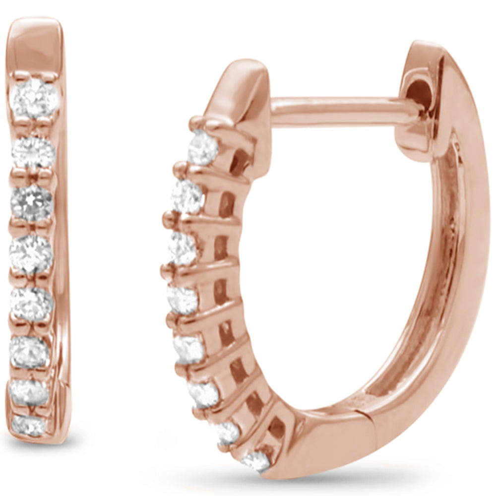 DIAMOND CLOSEOUT! .15ct G SI 10KT Rose Gold Diamond Round Hoop Earrings
