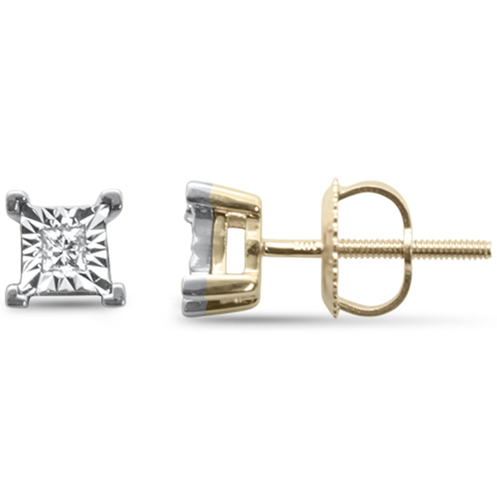 DIAMOND CLOSEOUT! .10ct G SI 10K Yellow Gold Diamond Fashion Earrings