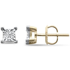 DIAMOND CLOSEOUT! .10ct G SI 10K Yellow Gold Diamond Fashion Earrings