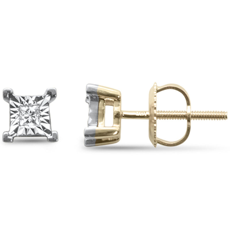 DIAMOND CLOSEOUT! .10ct G SI 10K Yellow Gold Diamond Fashion Earrings