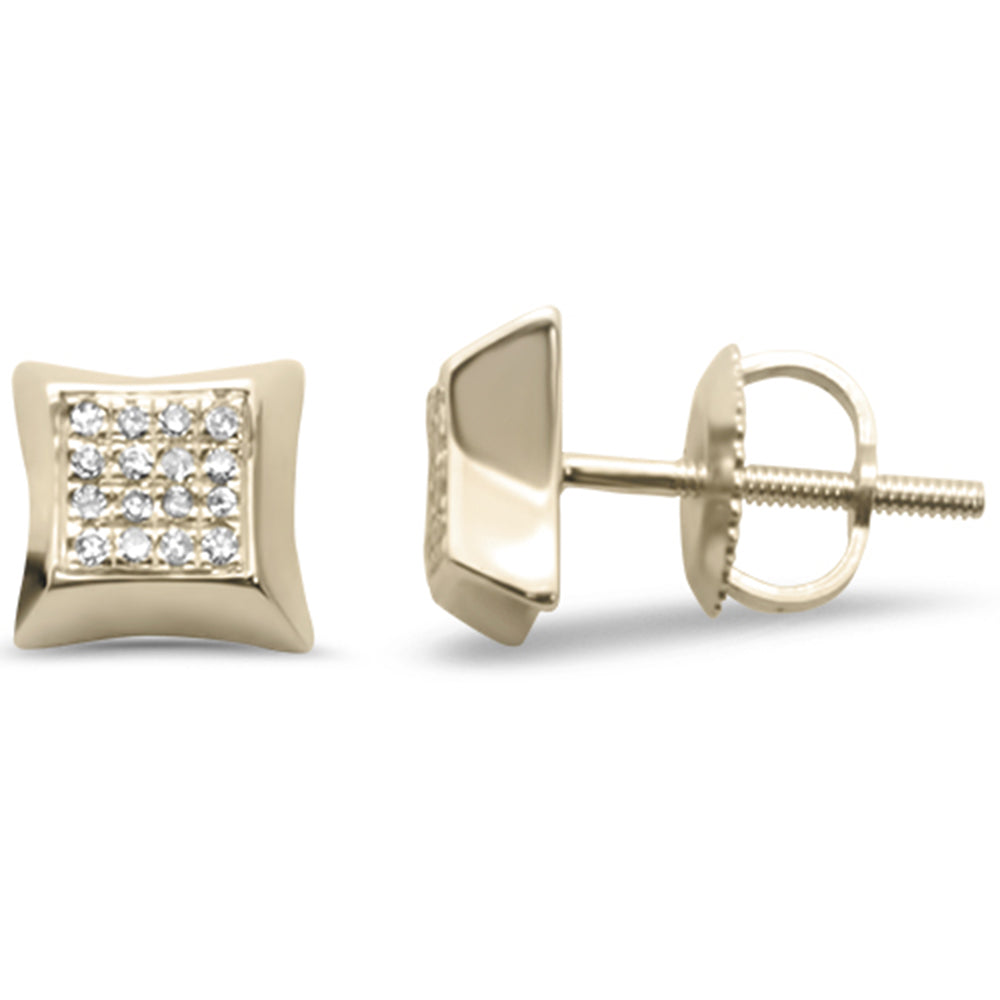 DIAMOND CLOSEOUT! .11ct G SI 10K Yellow Gold Diamond Square Shaped Earrings