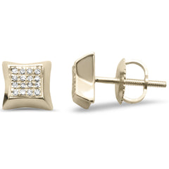 DIAMOND CLOSEOUT! .11ct G SI 10K Yellow Gold Diamond Square Shaped Earrings