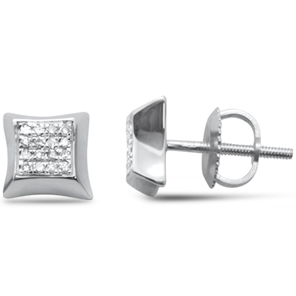 DIAMOND CLOSEOUT! .10ct G SI 10K White Gold Diamond Square Shaped Earrings