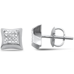 DIAMOND CLOSEOUT! .10ct G SI 10K White Gold Diamond Square Shaped Earrings