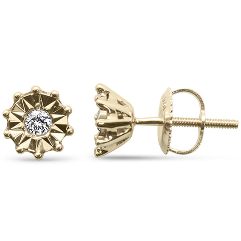 DIAMOND CLOSEOUT! .11ct G SI 10K Yellow Gold Diamond Fashion Earrings