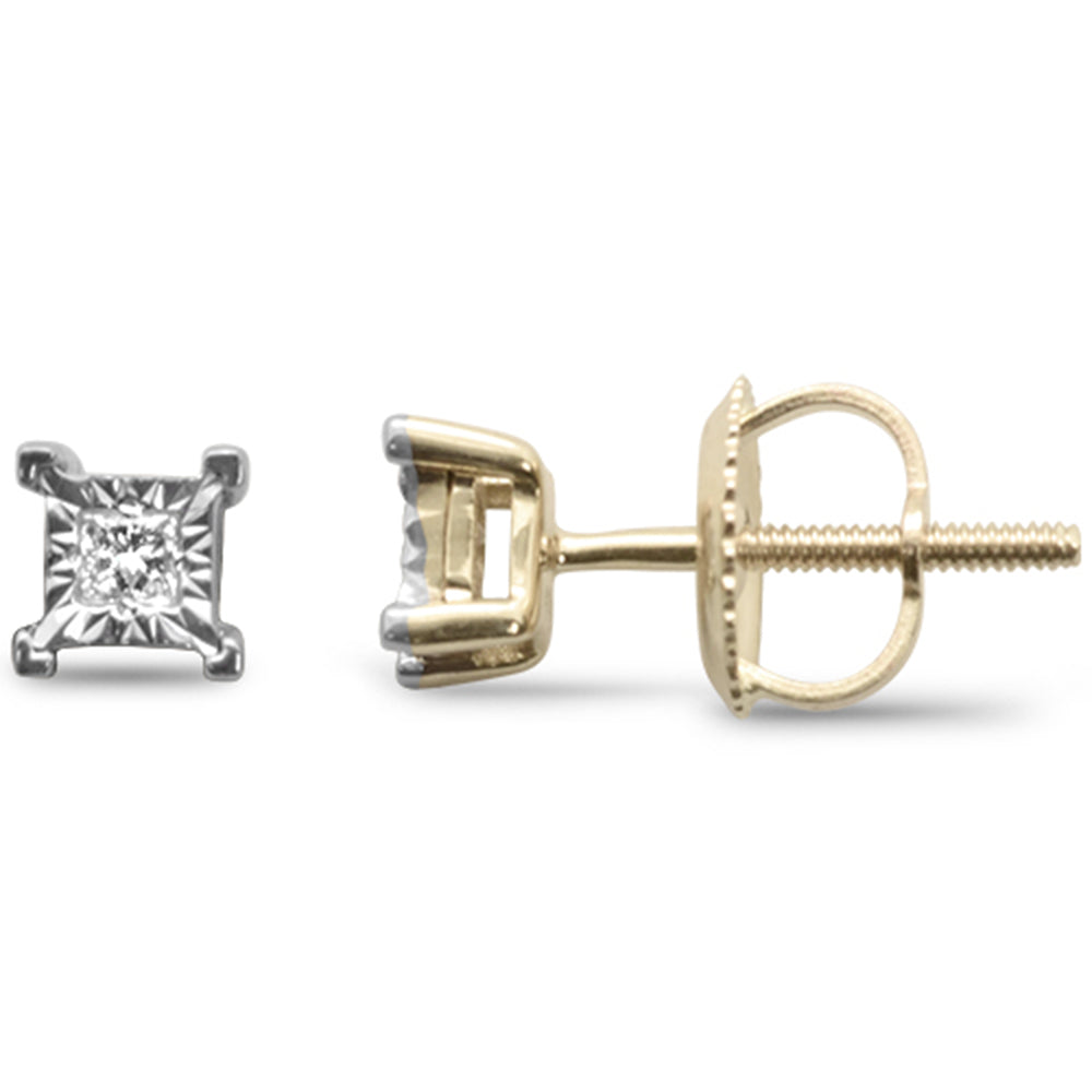DIAMOND CLOSEOUT! .07ct G SI 10K Yellow Gold Diamond Fashion Earrings