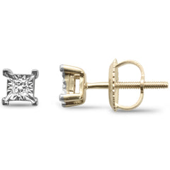 DIAMOND CLOSEOUT! .07ct G SI 10K Yellow Gold Diamond Fashion Earrings