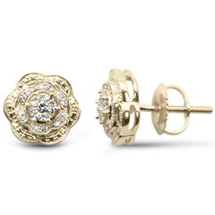 SPECIAL! .16ct G SI 10K Yellow Gold Diamond Flower Earrings
