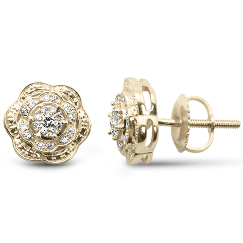SPECIAL! .16ct G SI 10K Yellow Gold Diamond Flower Earrings