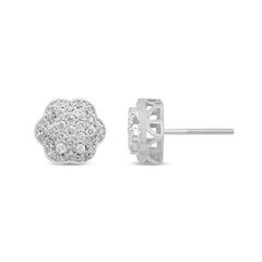 DIAMOND CLOSEOUT! .50ct G SI 10K White Gold Diamond Flower Earrings