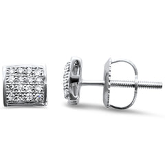 DIAMOND CLOSEOUT! .12ct G SI 10K White Gold Diamond Square Shaped Earrings