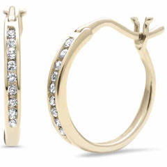 DIAMOND CLOSEOUT! .09ct G SI 10K Yellow Gold Diamond Hoop Earrings
